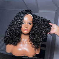 Nouvelle perruque 3-en-1 demi-perruque Afro Kinky Curly perruque de cheveux humains bruts birmans sans couture Flip Over Drawstring No Leave Out Wear Go Glueless perruque