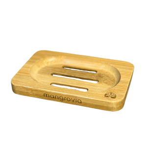 Mangrovie portasapone in bambù vassoio spugna con supporto spugna per uso bagno - Product Image 1