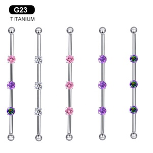 Bijoux Gaby nouveau G23 titanium cz <span class=keywords><strong>industriel</strong></span> barbell fil interne ASTM-F136 <span class=keywords><strong>piercing</strong></span> d'<span class=keywords><strong>oreille</strong></span> bijoux mode <span class=keywords><strong>piercing</strong></span> corporel - Product Image 1