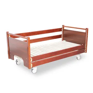 Горячая продукция медицинская мебель двухколесная кровать для домашнего ухода Регулируемая деревянная кровать для пациента для продажи