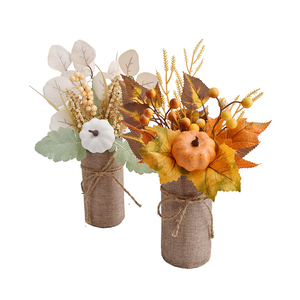 Ramo de Calabazas Artificiales de Cosecha Otoñal con Hojas de Arce para el Día de San Valentín, Decoración para Dormitorio, Sala de Estar, Cesta de Flores - Product Image 5