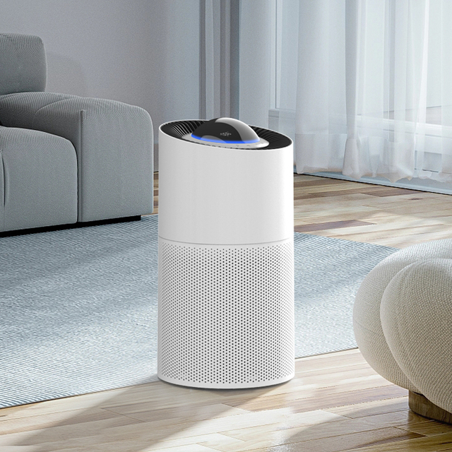 Smart Home Electric Air Purifier Air Quality Sensor HEPA Filter App-Controlled High Efficiency for Large Rooms (Desktop Plastic)