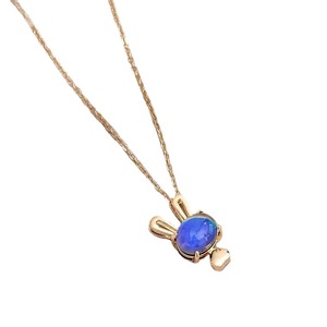 Thermosensitive Stone <b>Rabbit</b> Necklace For Women Gradient Color Cute Animal Pendant Titanium Steel Clavicle Chain <b>Gift</b> - Product Image 5