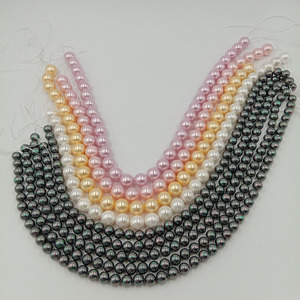 38 cm una hebra 5-16mm nácar, Perla de concha de mar, forma redonda perfecta agujero completo Diy accesorios de joyería de <span class=keywords><strong>perlas</strong></span> hallazgos - Product Image 5