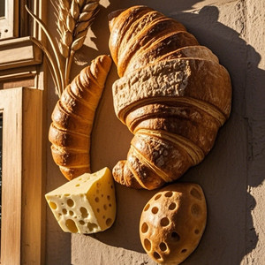Sculpture <span class=keywords><strong>en</strong></span> résine grandeur nature de panier à pain et pâtisseries variées pour présentation de petit-déjeuner <span class=keywords><strong>en</strong></span> buffet d'hôtel - Product Image 3
