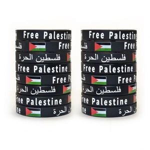 Pulsera de Silicona con la Bandera de Palestina, Personalizable con Logotipo Impreso o Grabado, Creativa e Impermeable - Product Image 1