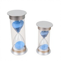 Sablier rose élégant avec base métallique raffinée |   Décoration contemporaine pour le bureau à domicile |   Outil de chronométrage parfait et cadeau délicat
