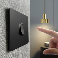 Prise multifonction de qualité supérieure, norme britannique 13A, avec USB C, interrupteur à bascule rétro, panneau en acier inoxydable noir mat pour la maison