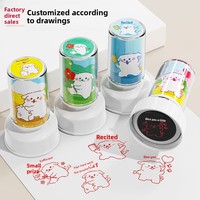 Tampon de récompense et d'encouragement photosensible grand format, motif chien de dessin animé mignon, pour le classement des feuilles de travail, destiné aux enfants, étudiants et enseignants.