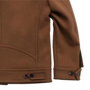 Blouson Bomber Unisexe en Laine Marron Col Montant Manteau Aviateur Décontracté Chaud Automne Vêtement d'extérieur Professionnel Ample à Motif Géométrique Respirant - Product Image 6