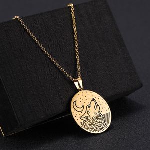Collana con Ciondolo a Forma di Lupo 'Myshape Lone Howl', Amuleto in Acciaio Inossidabile Color Oro con Catena Regolabile per Uomo e <span class=keywords><strong>Donna</strong></span> - Product Image 3