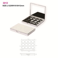 Vide brillant argent 12 trousse de maquillage avec miroir en plastique fard à paupières Palette conteneur