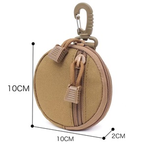 Ví đựng tiền xu nhỏ gọn 1000D, ví đeo hông nam, ví đựng tiền xu mini, túi đựng chìa khóa, túi nhỏ tròn, ví có khóa kéo - Product Image 2