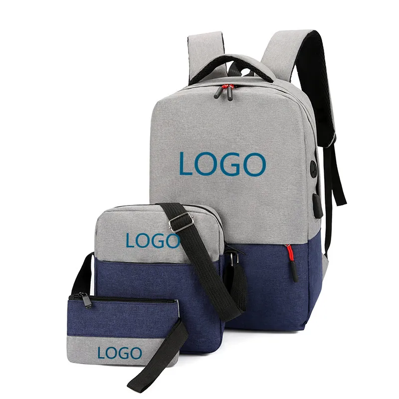 Factory Outlet Wholesale Laptop Bag Set Oxford Polyester Custom Logo 3 in 1 Laptop Bag Laptop Backpacks