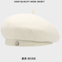 Chine Xinxing nouveau Style minimaliste à large bord 100% laine à la mode polyvalent métal Logo artiste casquette béret chaud pour une utilisation en extérieur