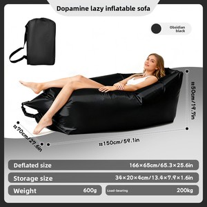 Solid Color Single Recliner Portable Camping Nap Music Concert Festival Outdoor Lazy Inflatable <strong>Air</strong> <strong>Sofa</strong> Couch - Product Image 6