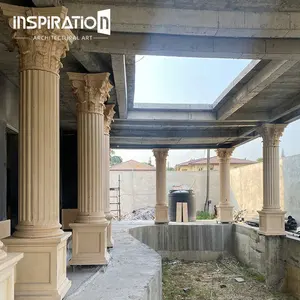 高强度GFRC罗马建筑装饰手工雕刻户外定制石柱柱