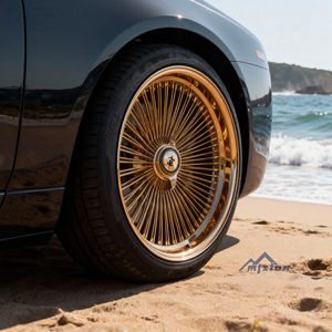 Rines de Aleación Escalonados de 20-24 Pulgadas 20x8-24x10 72-204 Radios Estándar Cruzados Rectos Dorados Nuevo - Product Image 2