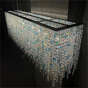 Restaurant Kitchen Pendant Light Modern Style Indoor Decoration Hotel Lobby Staircase Villa <strong>Crystal</strong> LED Ring Luxury <strong>Chandelier</strong> - Product Image 2