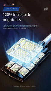 Lampadaire solaire <span class=keywords><strong>avec</strong></span> <span class=keywords><strong>poteau</strong></span> 120W LED étanche IP65 tout en un design pour le projet de ville intelligente Highway Road - Product Image 5
