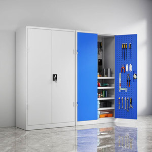 Meilleures ventes Armoire à outils en acier à 2 portes Robuste avec étagères Établi Boîte à outils de mécanicien Armoire à outils en métal - Product Image 5