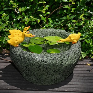 Maceta creativa para plantas de jardín, imitación de piedra, mortero de resina, piedra con efecto de agua corriente, adorno para plantas suculentas en maceta. - Product Image 3