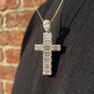 925 <b>Silver</b> Moissanite Cross Pendant Iced Hip Hop Luxury Daily Wear Custom Brilliant Cut <b>Charms</b> USA Street Jewelry VVS1 - Product Image 1