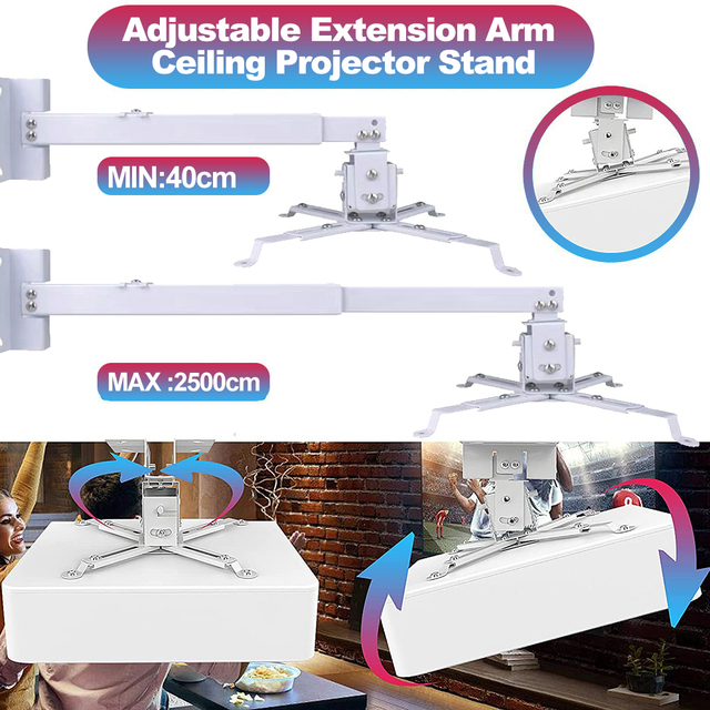Easy to Assemble Universal Ceiling Mount with Extension Arm for Projectors Weighing up to 25kg
