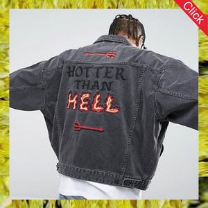 Wholesale Custom Fashion Casual Oversized Oem <b>Men</b> <b>Jeans</b> Jacket Denim Jacket for <b>Men</b> Printed at Back Embroidery Design - Product Image 3