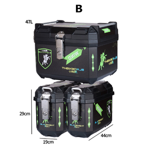 Maletero de motocicleta <span class=keywords><strong>cuadrado</strong></span> de plástico ABS Universal de gran capacidad con tapa Vehículo eléctrico Expansión de tres cajas - Product Image 3