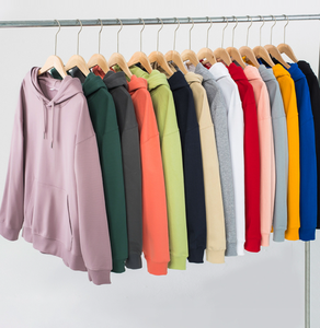 Sudadera 100% Algodón Estilo Americano Talla Grande Informal con Capucha de Felpa Color Sólido Sudadera con Capucha para Hombre Personalizable - Product Image 1