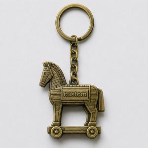 Porte-clés Cheval de Troie Personnalisé en Gros, Thème Histoire Mythologie Grecque Antique, Souvenir Rétro pour Musée et Boutique - Product Image 2