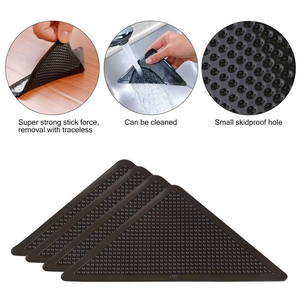 Sujetadores de Esquinas para Alfombras Triangulares, Reutilizables, Lavables, Antideslizantes, Evitan que las Esquinas se Enrollen, Alternativa Segura a la Cinta Adhesiva para Alfombras - Product Image 1