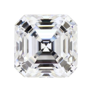 Moissanite de laboratoire couleur D, rouge grenat fantaisie, jaune citron champagne, taille carrée biseautée, pierre lâche à facettes plates, taille Asscher CAL - Product Image 5