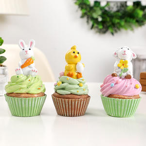 Decoraciones de Pascua, Conejitos y <span class=keywords><strong>Pollitos</strong></span> Adorables, Adornos de Resina Pintados a Mano, Decoración para el Hogar y Fiestas - Product Image 1
