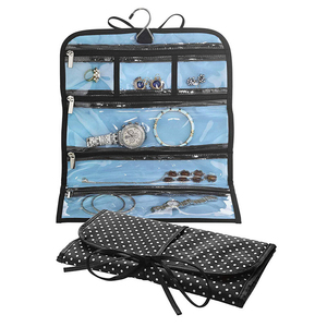 Jewelry Travel Roll Mherder Luxury PVC Leather Portable Jewelry Storage Travel Roll Bag Organizer