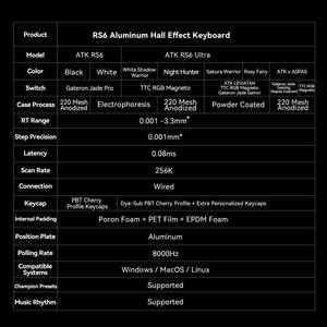 Clavier mécanique de jeu Esports personnalisé Work ATK RS6/RS6Ultra à axe magnétique, filaire avec touches entièrement remplaçables à chaud - Product Image 6