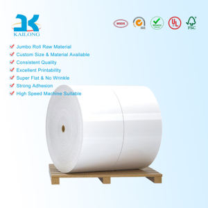 Rouleau géant d'étiquettes en vinyle écologique à fusion à chaud, direct usine, avec support sans bois/glassine, largeur personnalisée, production en volume élevé - Product Image 1