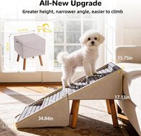 Escalier et repose-pieds pliables 2-en-1 en forme de cale pour chiens, marches antidérapantes pour petits chiots, chiens âgés et blessés, pour canapé