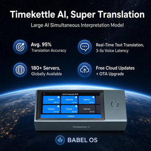 Timekettle X1 Dispositif d'interprétation simultanée IA pour réunions, Écouteurs traducteurs à reconnaissance vocale osseuse, Écouteurs de traduction multilingue - Product Image 5