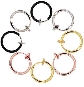 Decorazione rotonda 13mm in finto oro placcato anello per il naso gioielli <span class=keywords><strong>cerchio</strong></span> bellissimi <span class=keywords><strong>orecchini</strong></span> in <span class=keywords><strong>acciaio</strong></span> inox <span class=keywords><strong>chirurgico</strong></span> per donna uomo - Product Image 3