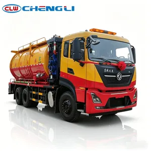 รถดูดสิ่งปฏิกูลแบบฉีดน้ำแรงดันสูง Dongfeng Kinland 6X4 ขนาด 22 ลูกบาศก์เมตร เครื่องยนต์ Cummins 320 แรงม้า พร้อมเครื่องยนต์เสริม - Product Image 2