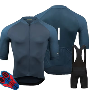 2026NEW Ensemble de maillots de cyclisme pour hommes personnalisés Short à bretelles respirant à manches courtes en noir sans quantité minimale de commande Vêtements de cyclisme pour hommes - Product Image 6