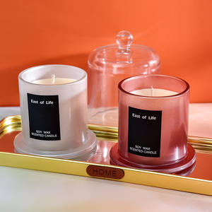 Pot à bougie en verre vide <span class=keywords><strong>de</strong></span> luxe pour la décoration <span class=keywords><strong>de</strong></span> la maison, avec couvercle en forme <span class=keywords><strong>de</strong></span> dôme, pots à bougie en verre, pot <span class=keywords><strong>de</strong></span> bougie - Product Image 5