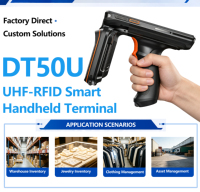 Lecteur RFID UHF portable DT50U, PDA Android, Impinj E710, poignée pistolet, scanner de codes-barres 1D 2D pour l'inventaire des actifs d'entrepôt