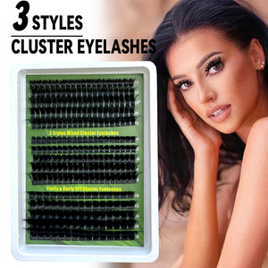 Nouvelles extensions de <span class=keywords><strong>cils</strong></span> individuels en grappe 60D 80D 100D, effet wispy, 275/280 pièces, fibres synthétiques douces, faux <span class=keywords><strong>cils</strong></span> DIY - Product Image 1