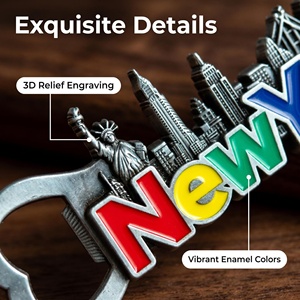 Décapsuleur publicitaire en alliage de zinc écologique, aimant de réfrigérateur personnalisé avec monument de la ville, cadeau souvenir de voyage - Product Image 4