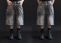 Jean cargo droit en denim pour homme, personnalisé, haute qualité, délavé, style urbain, léger pour l'été