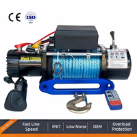 Treuil électrique 12000lbs 12v 24v 2wd à commande sans fil CE, forte puissance de remorquage, freinage automatique, antidérapant, pour le sauvetage de remorques tout-terrain 4x4