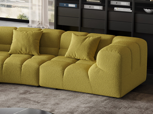 Canapé d'angle modulaire en polaire Teddy, style italien minimaliste, personnalisable, avec module de charge sans fil, pour le mobilier de salon - Product Image 4